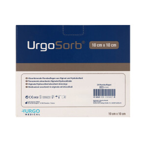 UrgoSorb Calciumalginat & Hydrokolloid, 20 Stück - 10x10cm
