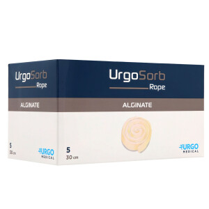 UrgoSorb Calciumalginat & Hydrokolloid - Tamponade, 5 Stück - 30cm