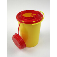 Kanülen-Entsorgungsbox, gelb mit rotem Deckel - verschiedene Volumen