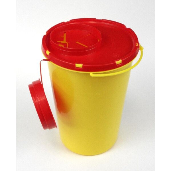 Kanülen-Entsorgungsbox, gelb mit rotem Deckel - 2,0 Liter