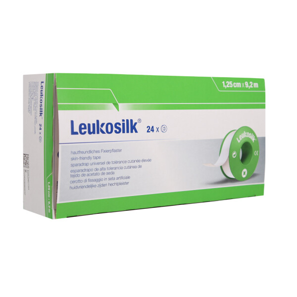 Leukosilk Fixierpflaster weiß, 24 Stück - 1,25cm x 9,2m