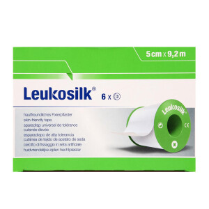 Leukosilk Fixierpflaster weiß, 6 Stück - 5cm x 9,2m