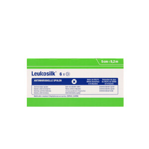 Leukosilk Fixierpflaster weiß, 6 Stück - 5cm x 9,2m