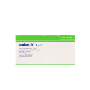 Leukosilk Fixierpflaster weiß, 6 Stück - 5cm x 9,2m