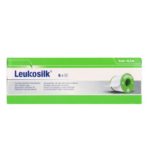 Leukosilk Fixierpflaster weiß, 6 Stück - 5cm x 9,2m