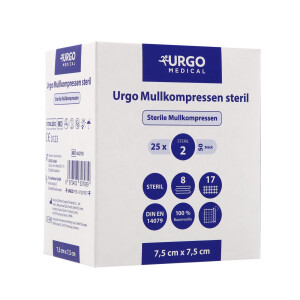 Urgo Mullkompressen, steril, 25x2 Stück - 7,5x7,5cm