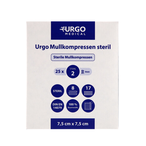 Urgo Mullkompressen, steril, 25x2 Stück - Verschiedene Maße