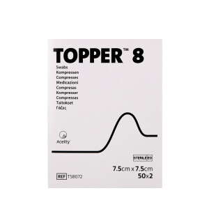 TOPPER 8 Vlieskompressen, steril, 50x2 Stück - 7,5x7,5cm