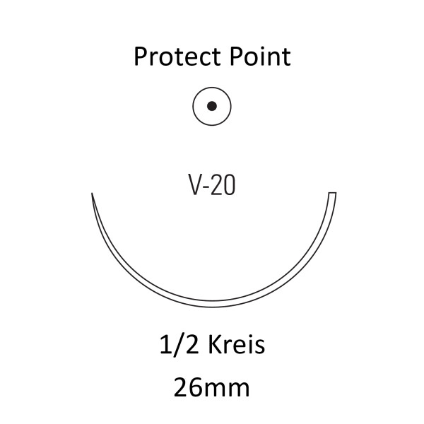 Polysorb Nahtmaterial V-20, Rundkörper, 1/2 Kreis, für Kardiovaskulär - Ab USP 2-0