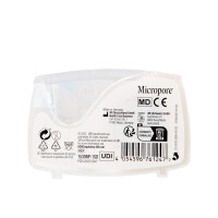 3M Micropore Vliespflaster weiß, mit Abroller, 1 Stück - 2,5cm x 5m