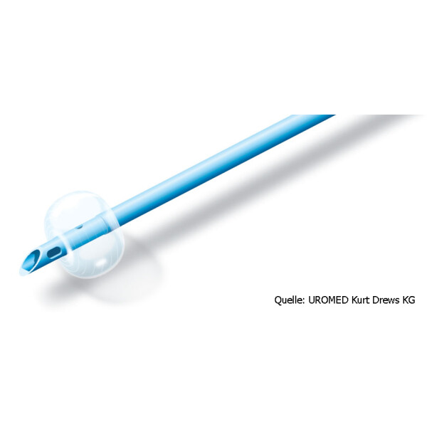 UROMED Silikon Ballonkatheter mit kurzer Flötenspitze, 43cm, 3-10ml Blockung, 1 Stück - ab CH 12