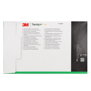 3M Tegaderm CHG Chlorhexidingluconat I.V. Fixierverband für ZVK, 25 Stück - 8,5x11,5cm
