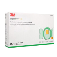 3M Tegaderm CHG Chlorhexidingluconat I.V. Fixierverband für ZVK, 25 Stück - 8,5x11,5cm