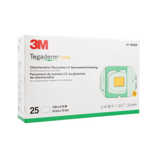 3M Tegaderm CHG Chlorhexidingluconat I.V. Fixierverband, 25 Stück - 10x12cm