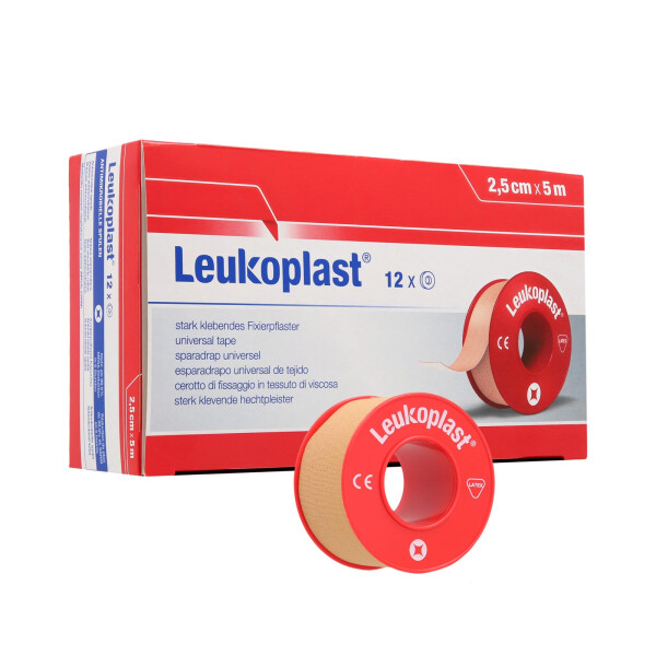 Leukoplast stark klebendes Fixierpflaster, 12 Stück - 2,5cm x 5m
