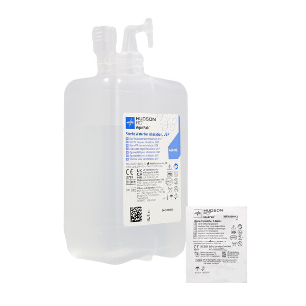AQUAPAK vorgefüllter Sprudel-Luftbefeuchter mit Adapter - 10x650ml