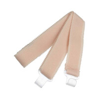 BMV Kanülentrageband elastisch, breite Kunststoffhaken - Beige