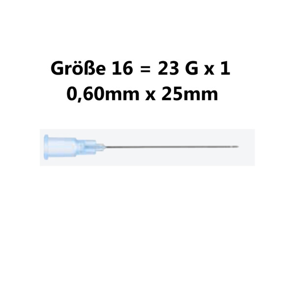 Sterican Standard-Einmalkanülen mit Luer-Lock Ansatz, 100 Stück - Gr. 16 = 23G x 1