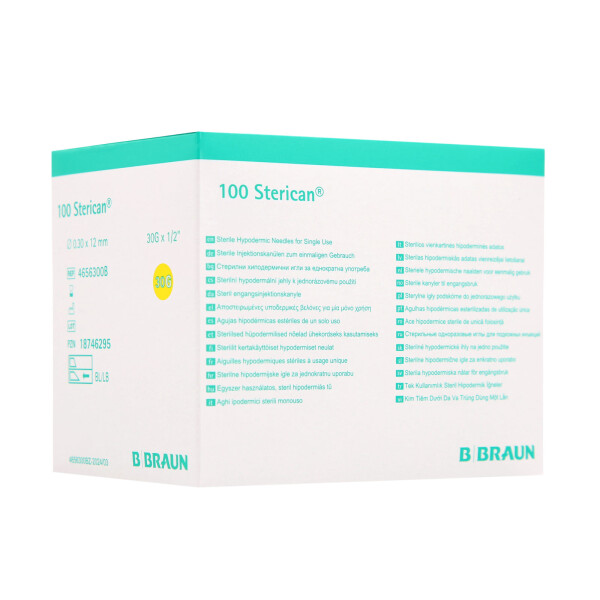 Sterican Insulinkanülen mit Luer-Lock Ansatz zur Insulininjektion, 100 Stück - 30G x 1/2