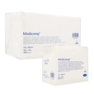 Medicomp Vlieskompressen, unsteril, 4-fach, 100...