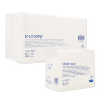 Medicomp Vlieskompressen, unsteril, 4-fach, 100 Stück - Verschiedene Maße