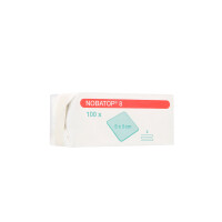 NOBATOP 8 Vliesstoffkompressen, unsteril, 4-fach, 100 Stück - 5x5cm