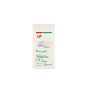 Vliwasoft Vliesstoffkompressen, unsteril, 4-lagig, 100 Stück - 5x5cm