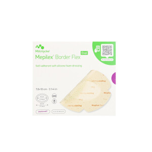 Mepilex Border Flex Schaumverband, selbsthaftend, 5 Stück - 7,8x10cm (oval)