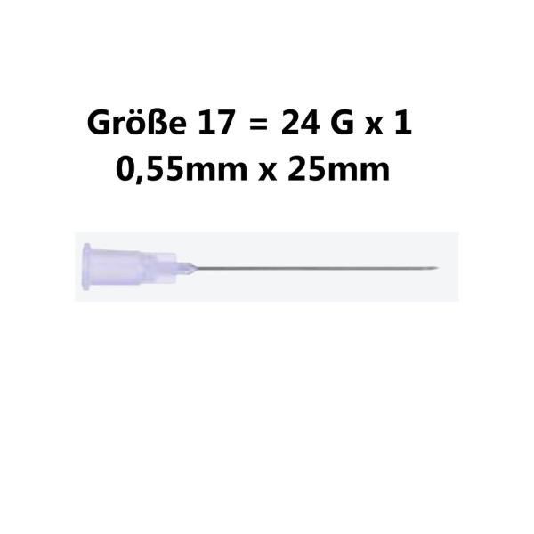Sterican Standard-Einmalkanülen mit Luer-Lock Ansatz, 100 Stück - Gr. 17 = 24G x 1