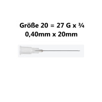 Sterican Standard-Einmalkanülen mit Luer-Lock Ansatz, 100 Stück - Gr. 20 = 27G x 3/4
