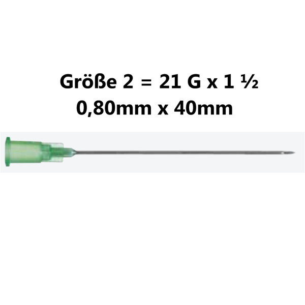 Sterican Standard-Einmalkanülen mit Luer-Lock Ansatz, 100 Stück - Gr. 2 = 21G x 1 1/2