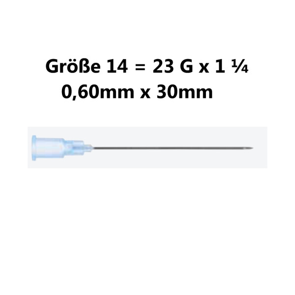 Sterican Standard-Einmalkanülen mit Luer-Lock Ansatz, 100 Stück - Gr. 14 = 23G x 1 1/4
