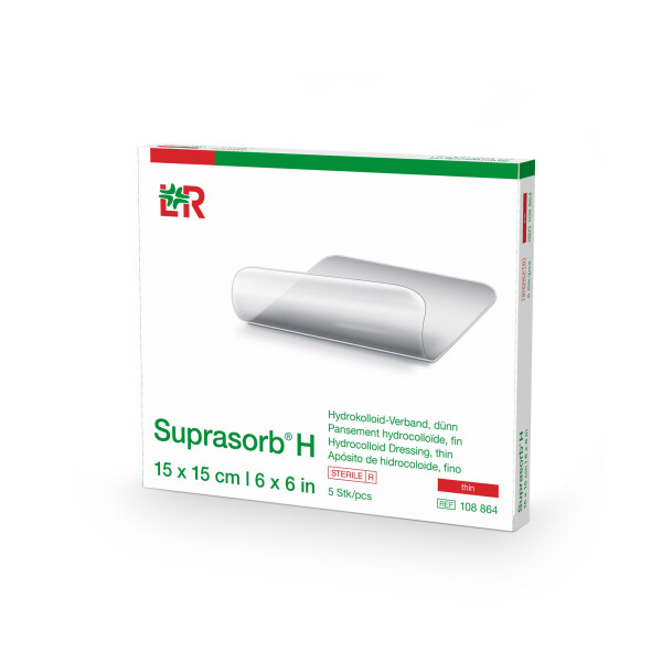 Suprasorb H Hydrokolloid-Verband, dünn, 5 Stück - 15x15cm
