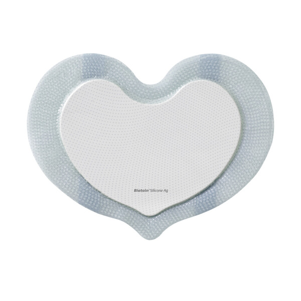Biatain Silicone Ag Schaumverband, 5 Stück - 15x19cm (Sakrum klein)