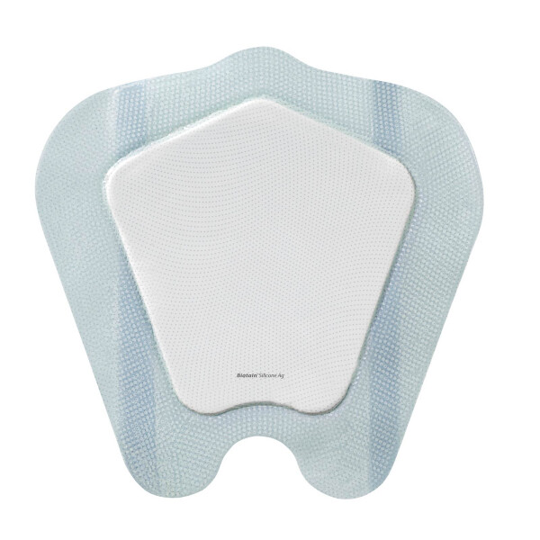 Biatain Silicone Ag Schaumverband, 5 Stück - 25x25cm (Sackrum groß)