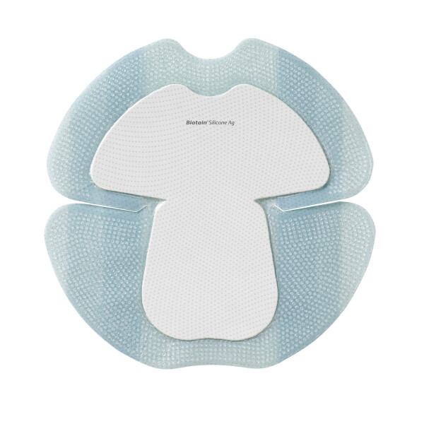 Biatain Silicone Ag Schaumverband, 5 Stück - 18x18cm (Ferse)