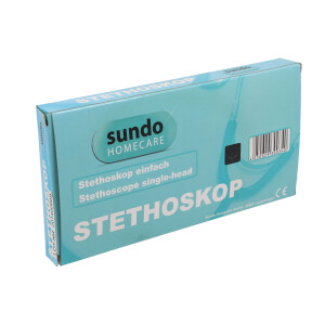 Sundo Homecare Stethoskop schwarz, Flachmembran, 2 Oliven, 80cm, 80g