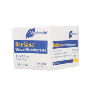 BeeSana Vlies-Schlitzkompressen, unsteril, 4-fach, 100...