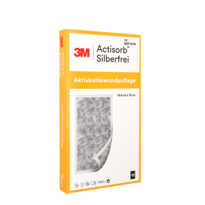 Actisorb silberfrei Aktivkohle Wundauflage, 10 Stück - 10,5x19cm