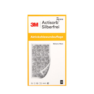 Actisorb silberfrei Aktivkohle Wundauflage, 10 Stück - 10,5x19cm