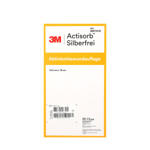 Actisorb silberfrei Aktivkohle Wundauflage, 10 Stück - 10,5x19cm