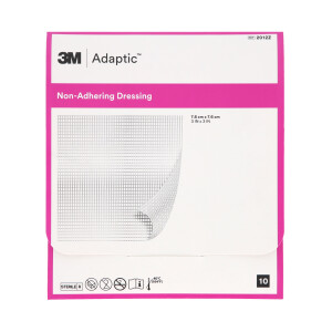 Adaptic non-adhering dressing feuchte Wundauflage, 10 Stück - 7,6x7,6cm