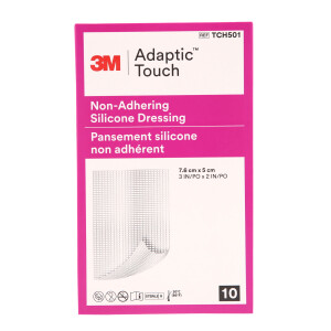 Adaptic Touch flexible Wundauflage mit offener Netzstruktur, 10 Stück - 7,6x5cm