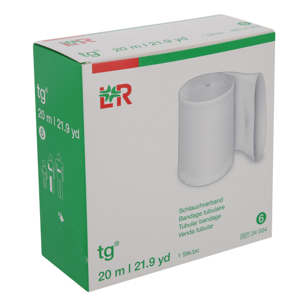 TG Schlauchverband weiß, Größe 6 für Arm, Bein (mittel) - 6,5cm x 20m