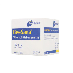 BeeSana Vlies-Schlitzkompressen, unsteril, 4-fach, 100...