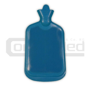 Wärmflasche Gummi mit Schraubverschluss, 2 Liter - Blau