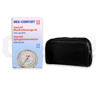 MED COMFORT Aneroid Blutdruckmessgerät mit 2 Schläuchen, schwarz