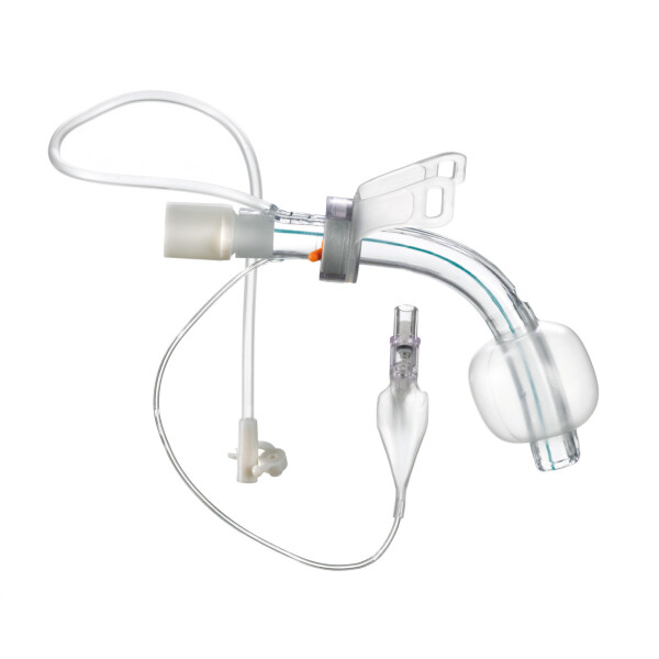TRACOE vario extract Tracheostomiekanüle mit Cuff, verstellbares Schild, subglottische Absaugung, REF 470-10 - Größe 10