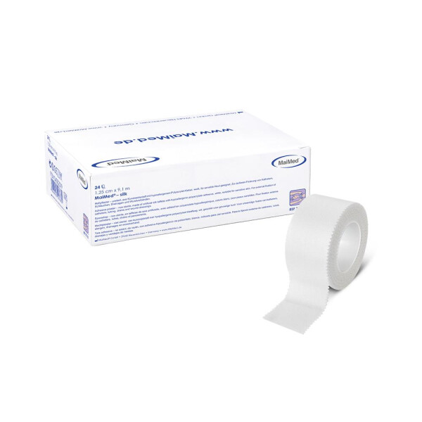 MaiMed Silk Heft- & Fixierpflaster auf der Rolle, weiß, 1 Box - Verschiedene Maße & Mengen