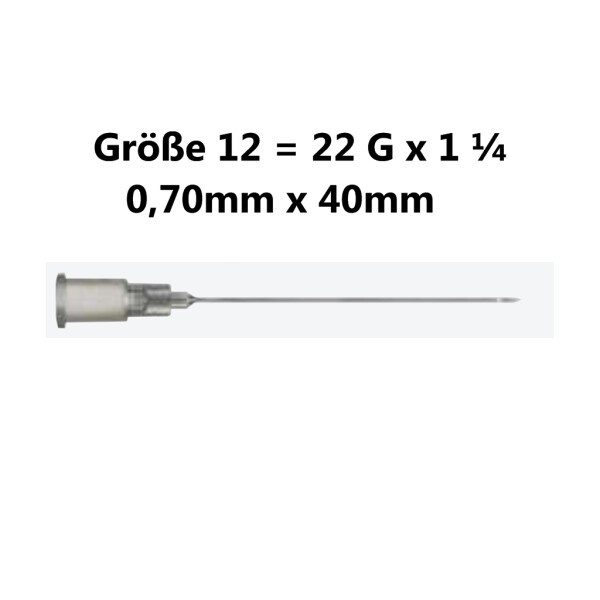 Sterican Einmalkanülen mit Luer-Lock Ansatz, 100 Stück - Gr. 12 = 22G x 1 1/4